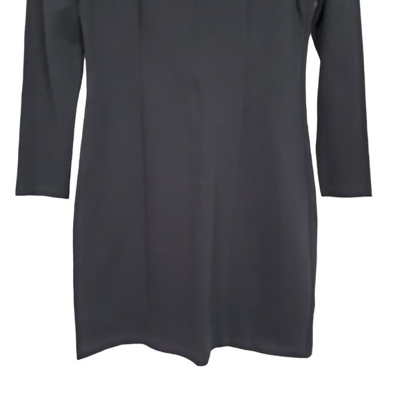J Crew NWT Size 4 Dress Ponte Knit Shaped Fit Long Sleeve Round Neck Black - Picture 4 of 10